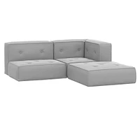 Piped Cushy Sectional Set