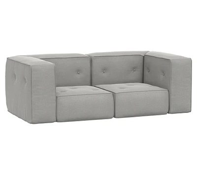 Piped Cushy Loveseat Set