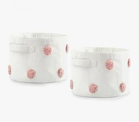 Embroidered Dot Storage Bin