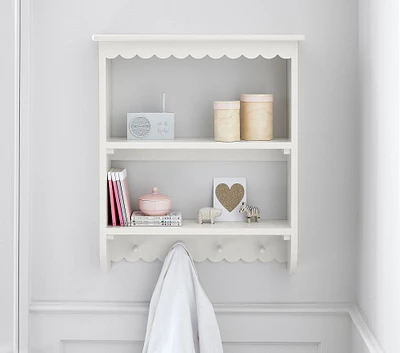 Scalloped Tiered Shelf with Hooks (28" x 24")