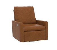 Paxton Swivel Glider Recliner, Leather