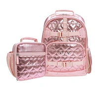 Mackenzie Pink Metallic Hearts Backpack & Lunch Bundle, Set of 2