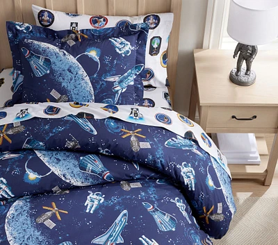 Glow-in-the-Dark Astronaut Space Program Duvet & Shams