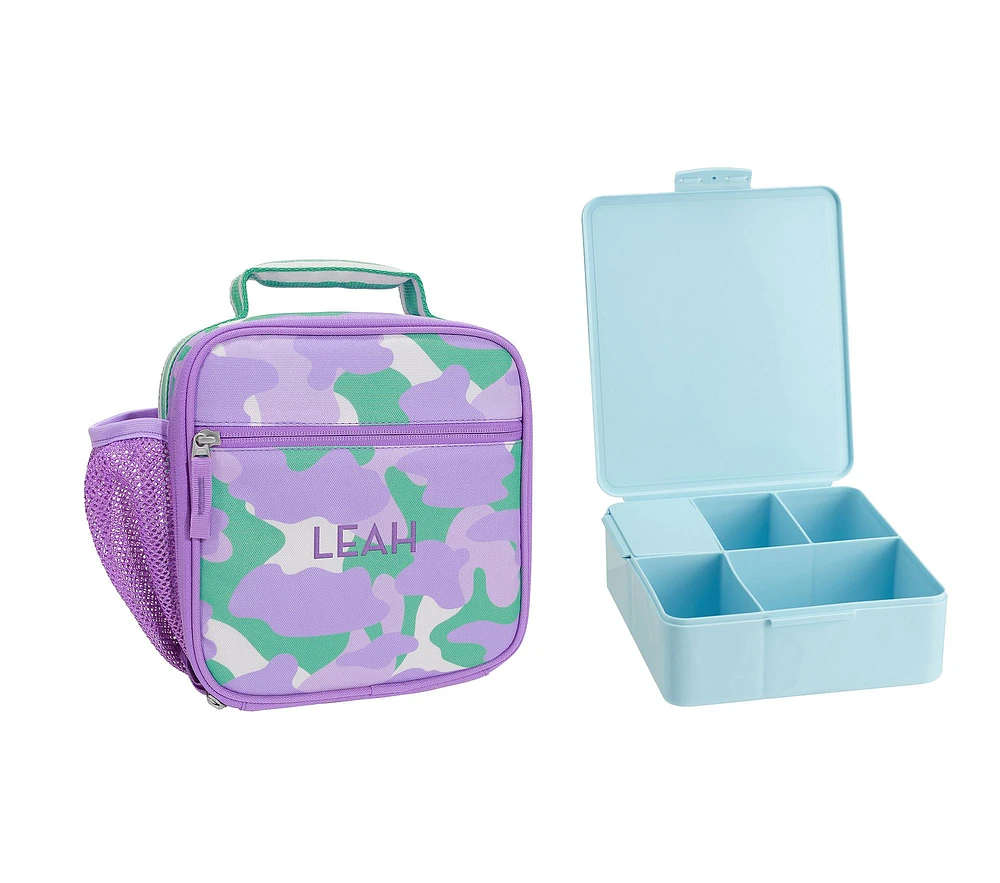 Mackenzie Lavender Sporty Camo Reflective Lunch & Bento Bundle, Set of 2