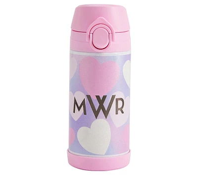 Mackenzie Iridescent Hearts Water Bottle