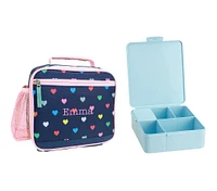 Mackenzie Navy Pink Multi Hearts Lunch & Bento Bundle, Set of 2