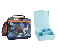 Mackenzie Blue Gray Camo Glow-in-the-Dark Lunch & Bento Bundle, Set of 2