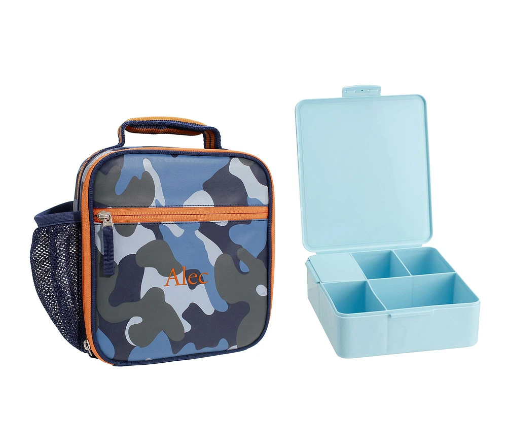 Mackenzie Blue Gray Camo Glow-in-the-Dark Lunch & Bento Bundle, Set of 2