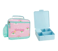 Mackenzie Pink Rainbows Glow-in-the-Dark Lunch & Bento Bundle, Set of 2