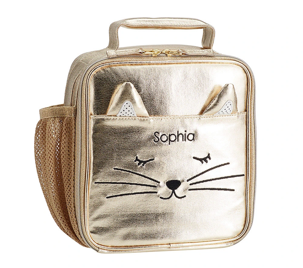 Emily & Meritt Gold Kitty Lunch Box