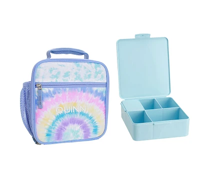 Mackenzie Aqua Rainbow Bright Tie-Dye Lunch & Bento Bundle, Set of 2