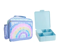 Mackenzie Aqua Rainbow Bright Tie-Dye Lunch & Bento Bundle, Set of 2