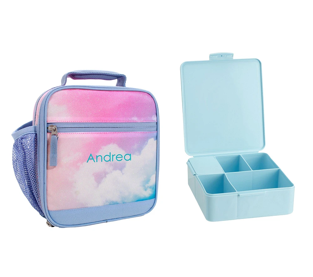 Mackenzie Rainbow Clouds Glitter Lunch & Bento Bundle, Set of 2