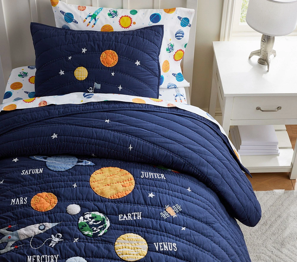 Solar System Glow-in-the-Dark Quilt & Shams