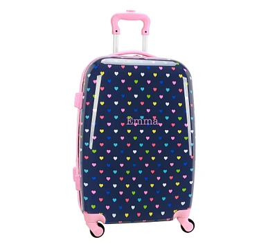 Mackenzie Navy Multi Hearts Hard-Sided Spinner Luggage