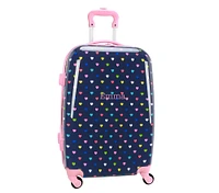 Mackenzie Navy Multi Hearts Hard-Sided Spinner Luggage