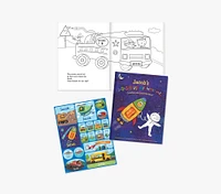 1-2-3 Blast Off With Me Personalized Coloring Book & Sticker Gift Set