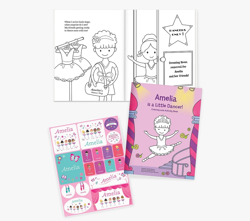 Little Dancer Personalized Coloring Book & Sticker Gift Set