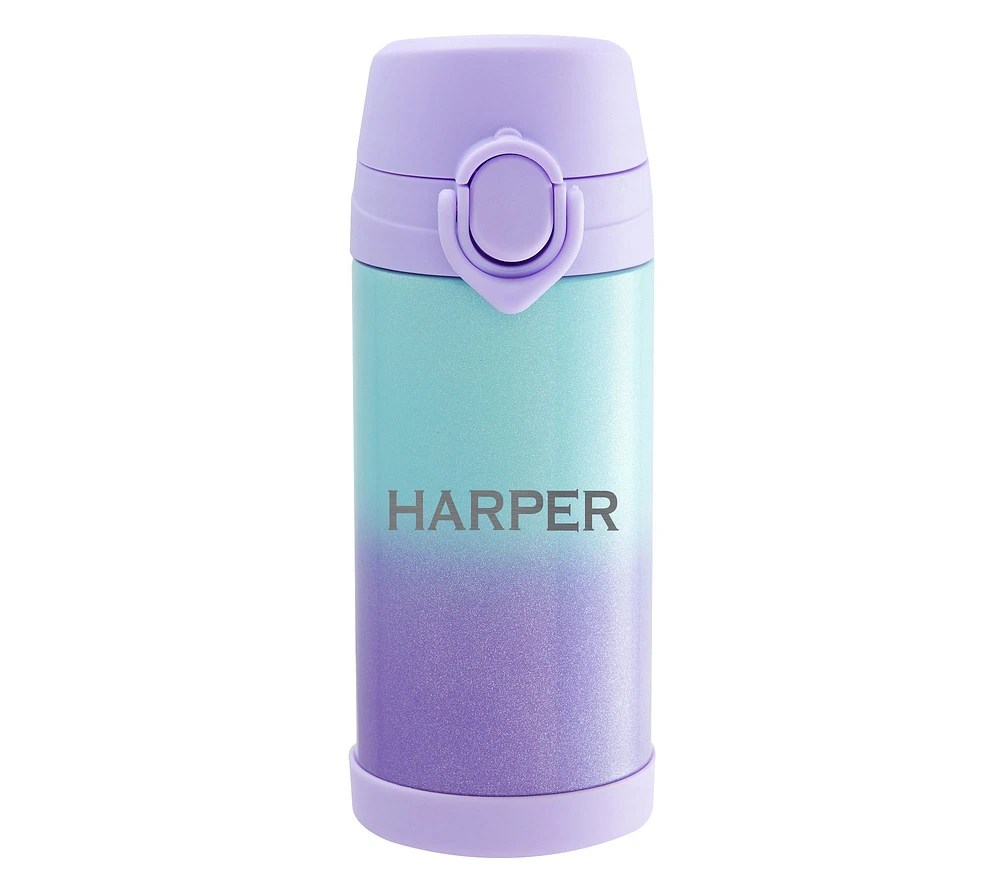 Mackenzie Lavender Aqua Ombre Sparkle Glitter Water Bottles