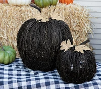 Black Vine Light-Up Pumpkins, Set of 2