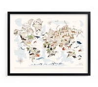 Minted® Animals World Map, 65 Threatened Species Wall Art by Sabrin Deirani