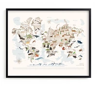 Minted® Animals World Map, 65 Threatened Species Wall Art by Sabrin Deirani