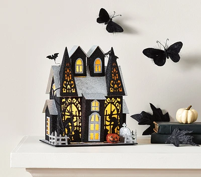 Light-Up Halloween Mantel Witch Mansion Village