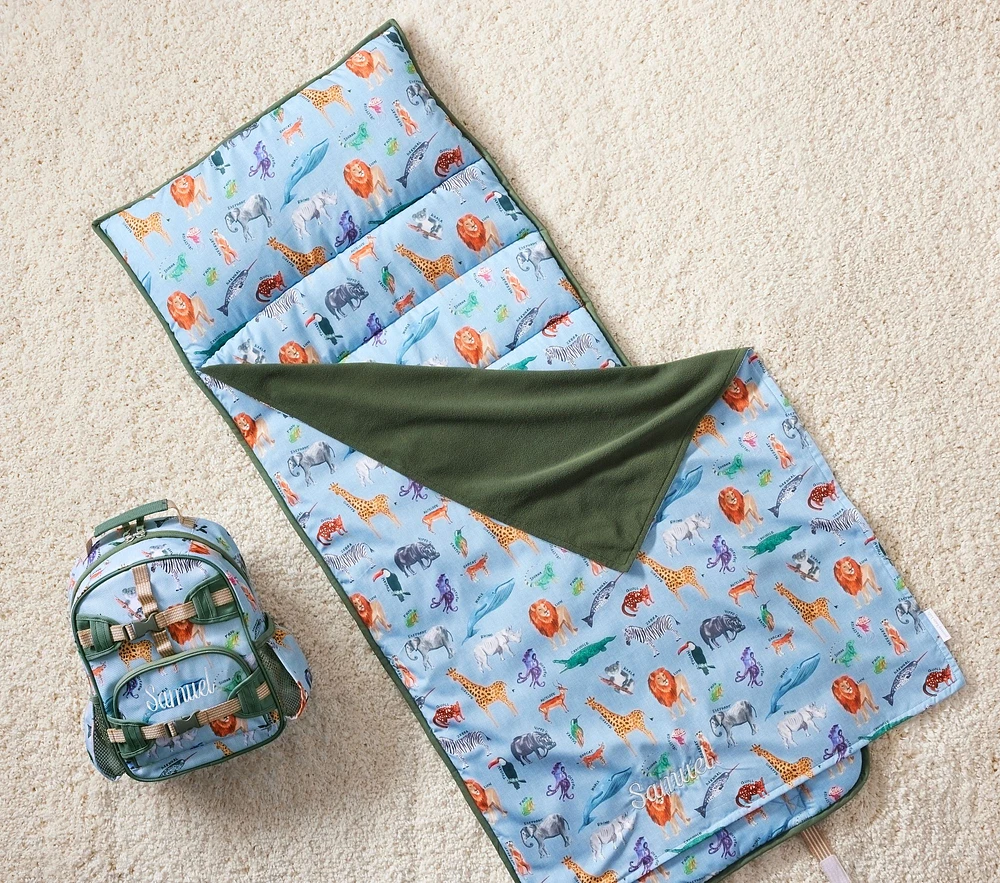 Mackenzie Brendan Safari Animals Backpack & Nap Mat Bundle, Set of 2