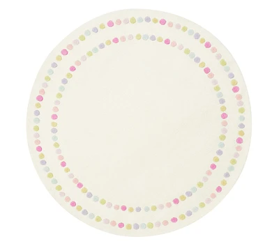 Rainbow Pearl Dot Border Round Rug