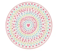 Heart Dot Round Rug