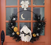 Light-Up Boo Ghost Demi Wreath