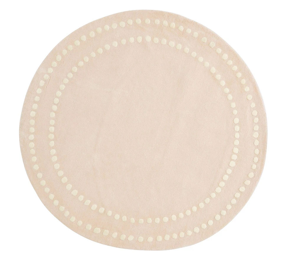 Pearl Dot Border Round Rug