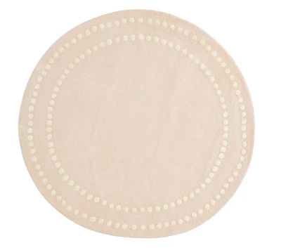 Pearl Dot Border Round Rug