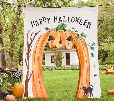 Happy Halloween Outdoor Canvas Pumpkin Arch