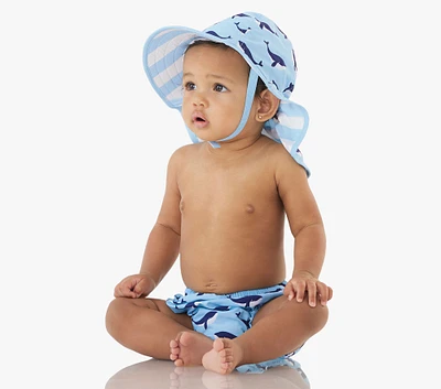 Whale Diaper Cover & Reversible Hat