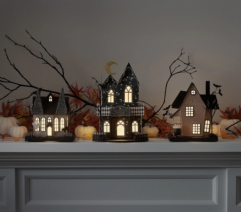 Halloween Light-Up Mantel Village