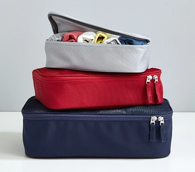 Mackenzie Gray/Navy/Red Packing Cubes, Set of 3