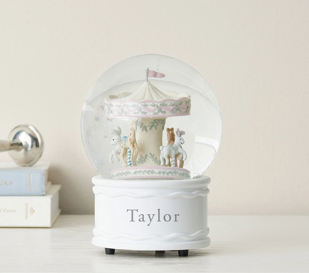 AERIN Musical Spinning Carousel Snow Globe