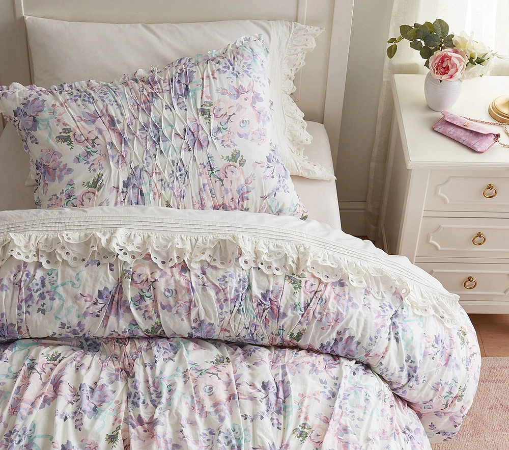 LoveShackFancy Lavender Damask Floral Comforter & Shams