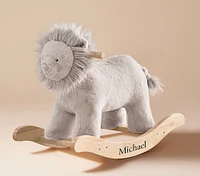 Taupe Lion Plush Nursery Rocker