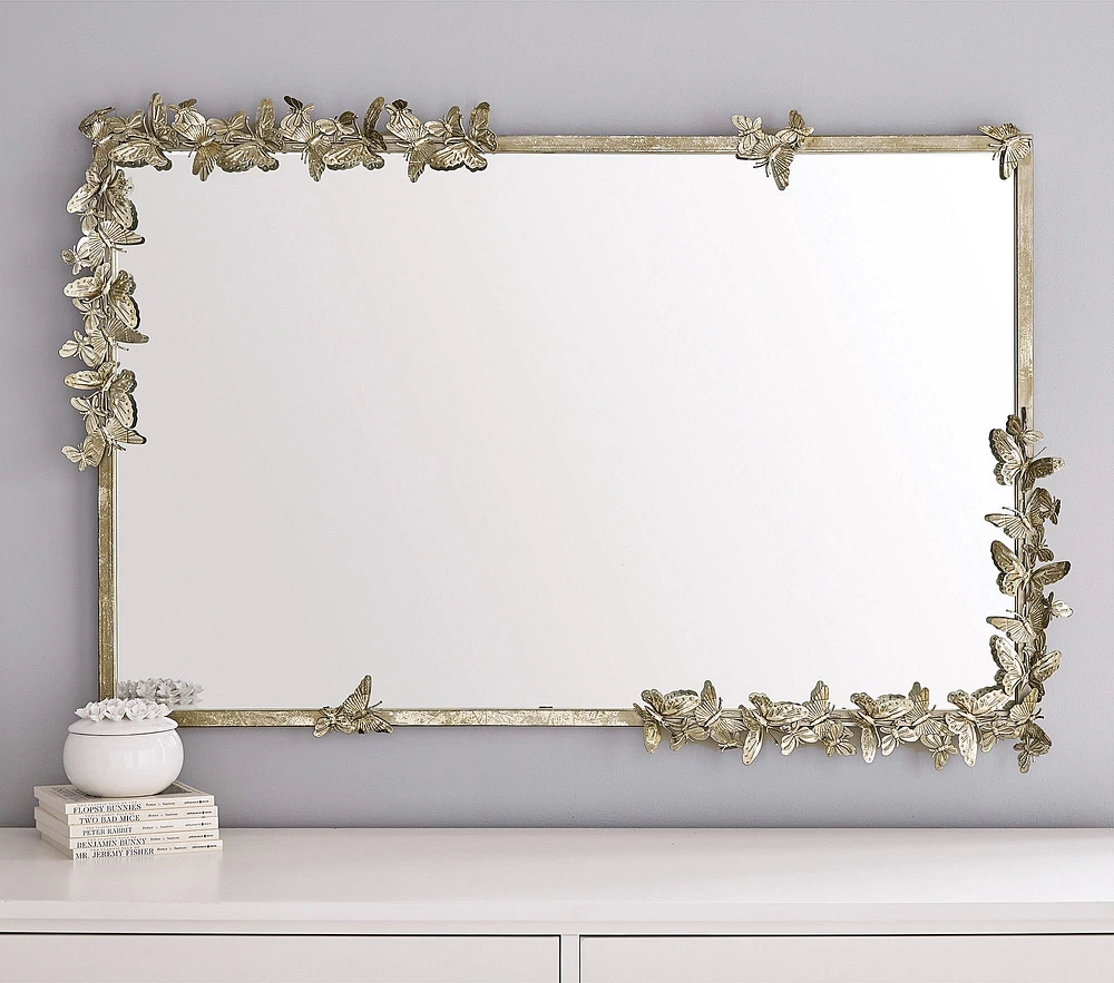 Monique Lhuillier Butterfly Rectangle Mirror (48"x 32")