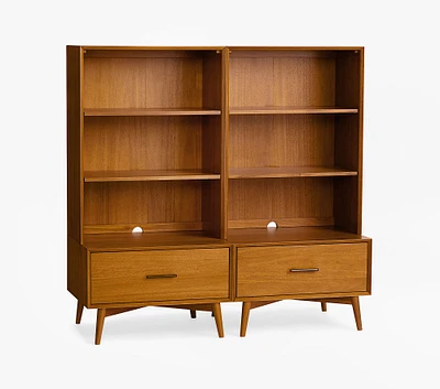 west elm x pbk Mid-Century 2 Hutch & Drawer Base Wall System