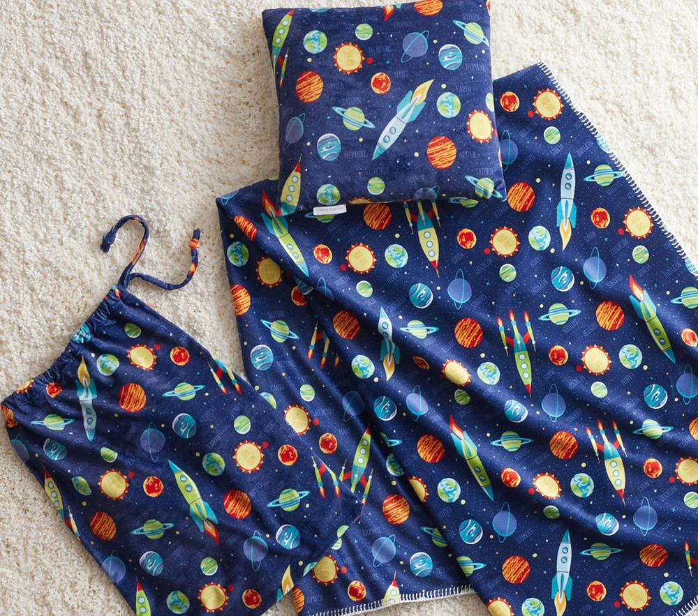 Navy Solar System Nap Set - Blanket & Pillow