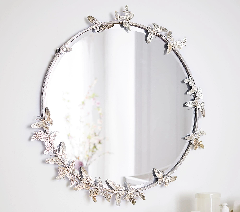 Monique Lhuillier Round Butterfly Mirror (31")