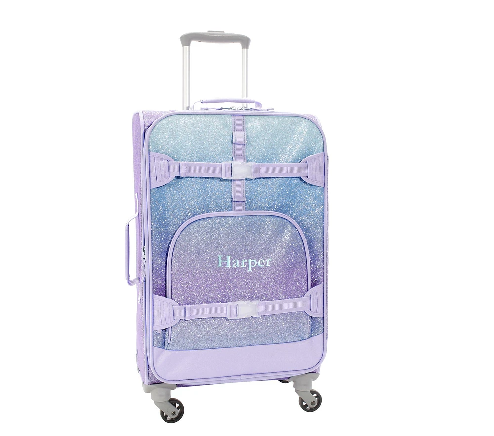 Mackenzie Lavender/Aqua Ombre Sparkle Glitter Spinner Luggage