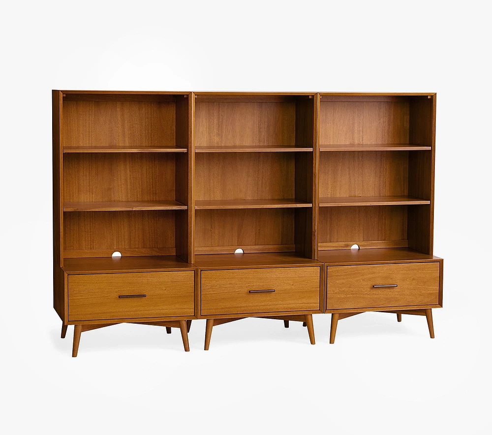 west elm x pbk Mid-Century Hutch & Drawer Base Wall System