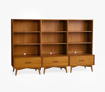 west elm x pbk Mid-Century Hutch & Drawer Base Wall System