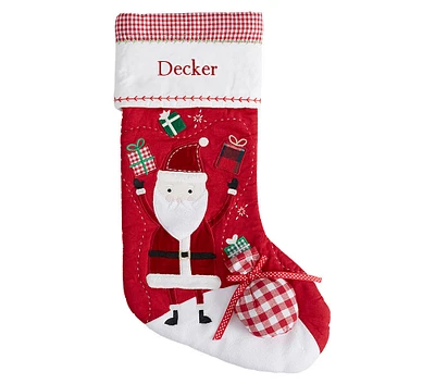 Juggling Santa Quilted Christmas Stocking