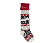 Moose Natural Fair Isle Christmas Stocking