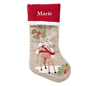 Reindeer With Scarf Woodland Christmas Stocking